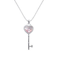 Light Pink Austria Heart Crystal Fashion Necklace