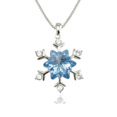 Silver 925 Imported Swarovski Crystal Snowflake Necklace