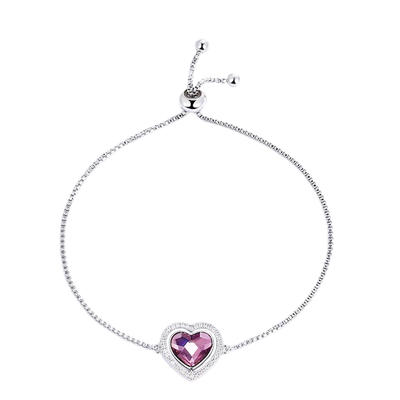Heart Design Charm Swarovski Crystal Bracelet