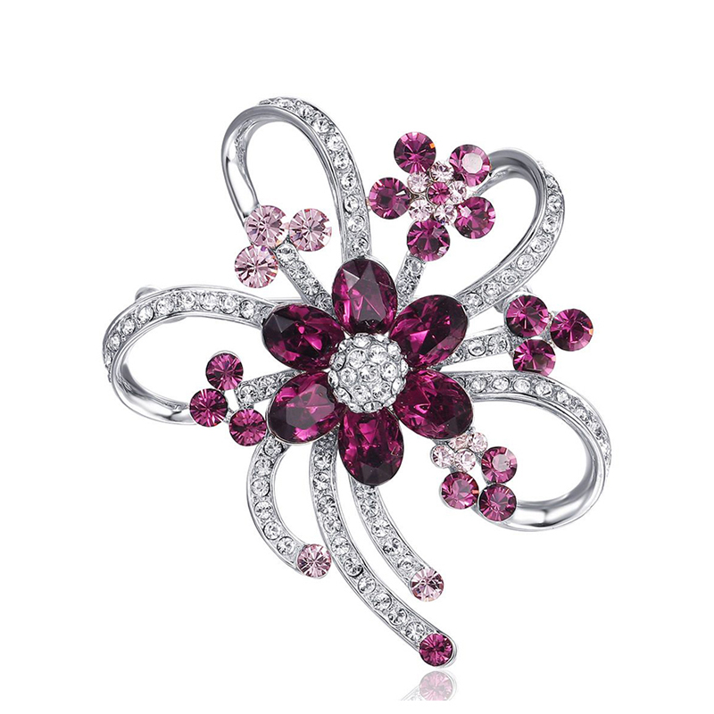 Luxury New Design Swarovski Crystal Flower Shape Brooch Jewelry