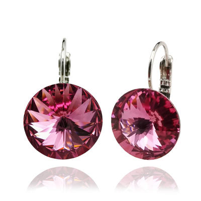 Luxury Single Stone Fine Circle Swarovski Crystal Earring