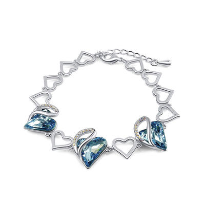 wholesale charm designers Swarovski Crystal heart shape jewelry bracelets for girls