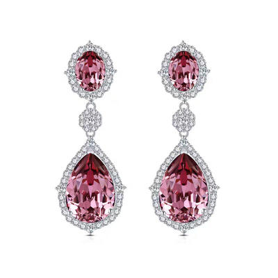 Wholesale Swarovski Crystal custom two colors earring for ladies