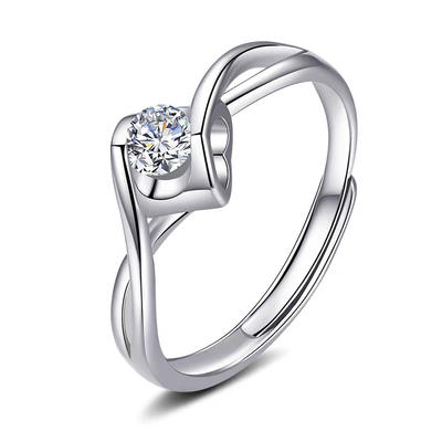 Love shape adjustable Swarovski zircon rings 925 for women