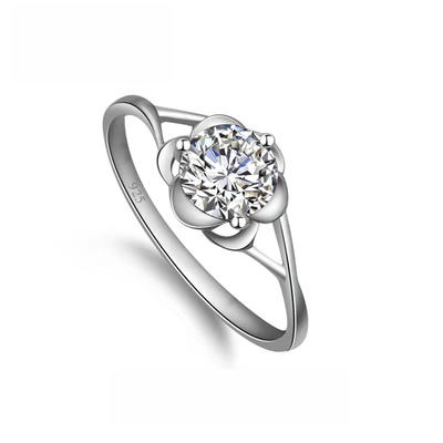 Adjustable Flower Shape 925 Sterling Silver Ring