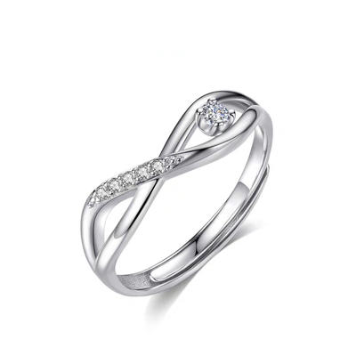 925 Sterling Silver Cubic Zirconia Adjustable Ring