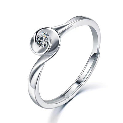 Hot Selling Rose Shape Zircon 925 Sterling Silver Female Ring