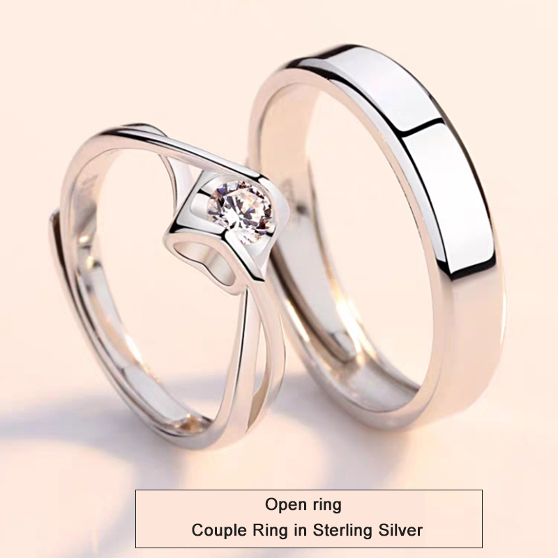 Adjustable Sterling Silver Couple Ring