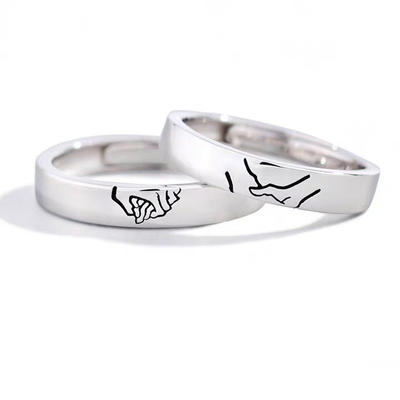 Fashion Niche Design Sterling Silver Couple Ring Pair Ring