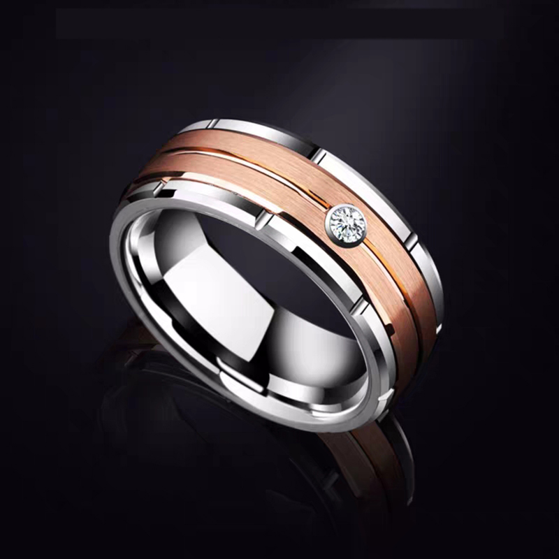 Male Tungsten Gold Personality Index Finger Ring