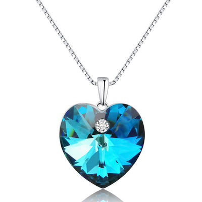 Heart Shape Boho Multi-element Crystal 925 Silver Necklaces