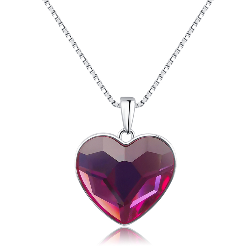 Heart Shape Love Pendant Austrian Crystal Stone Necklace