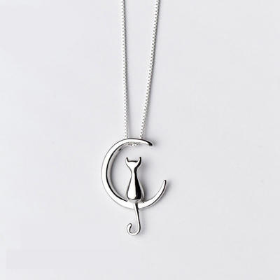 Cute Cat S925 Silver Necklace