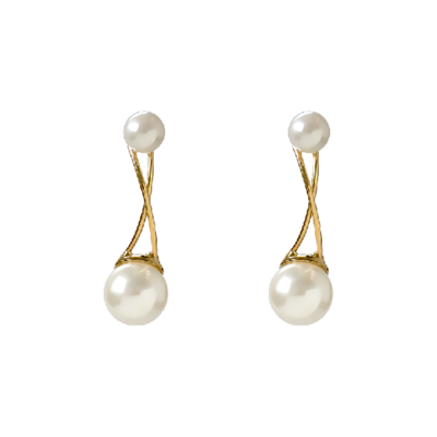 Fashion New Design  S925 Sterling Silver Pearl Gold Plated Earrings