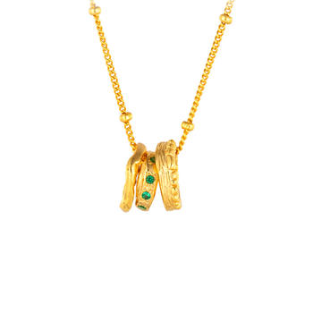 Noble malachite temperament necklace 925 sterling silver gold-plated necklace by female