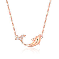 925 sterling silver dolphin animal necklace fashion jewelry necklace for girl